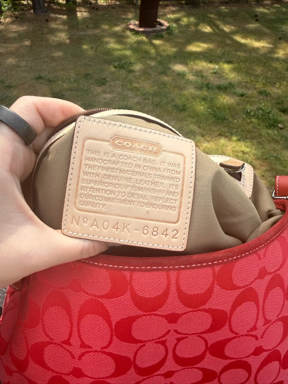 Coach Red Signature Jacquard Saddle Shoulder Bag - Picture 7 of 7